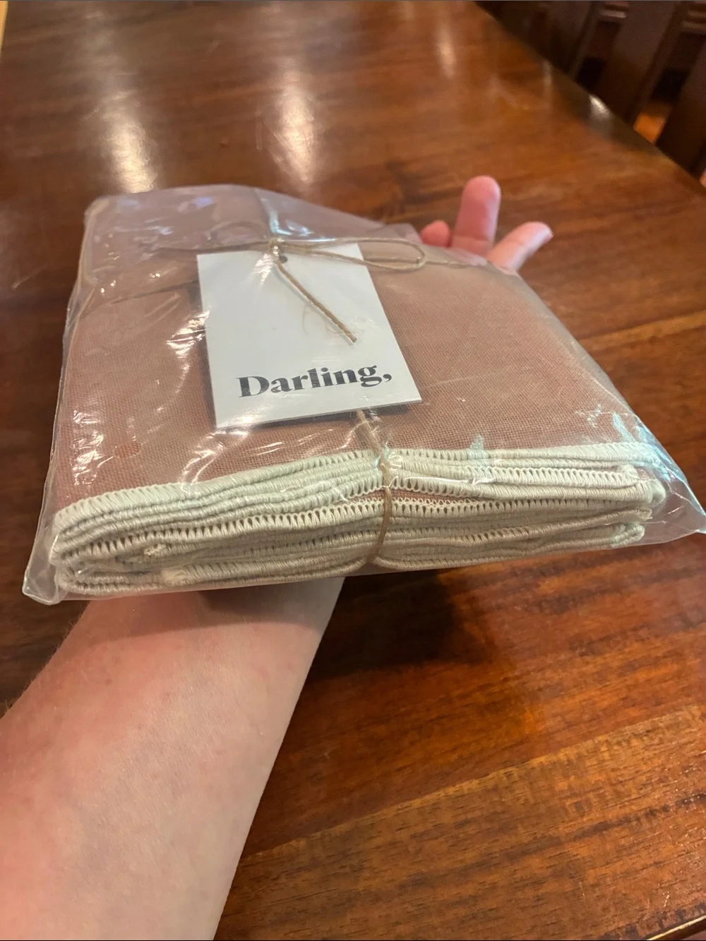 Darling Rose Linen Napkin Set - Dusty Rose